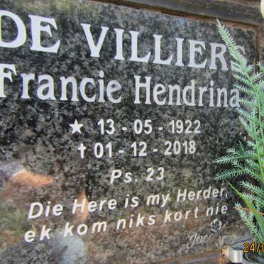 VILLIERS Francie Hendrina, de 1922-2018