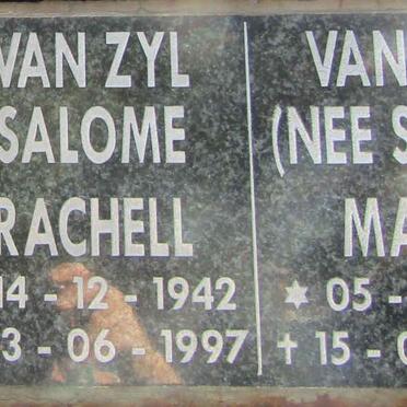 ZYL Marie, van nee SMITH 1918-2014 :: VAN ZYL Salome Rachell 1942-1997