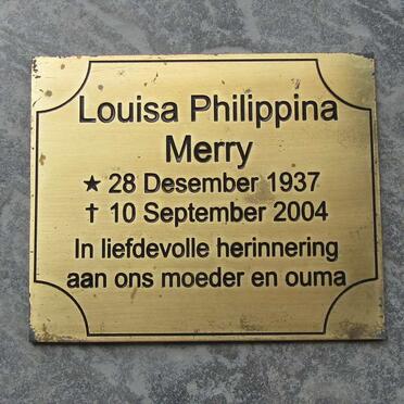 MERRY Louisa Philippina 1937-2004
