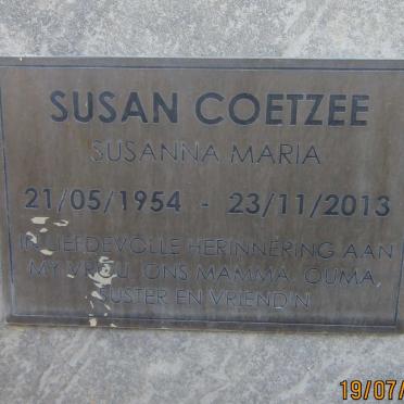 COETZEE Susanna Maria 1954-2013