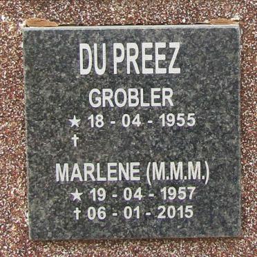 PREEZ Grobler, du 1955- &amp; M.M.M. 1957-2015