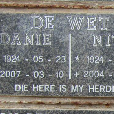 WET Danie, de 1924-2007 &amp; Nita 1924-2004