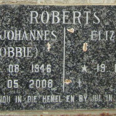 ROBERTS Louis Johannes 1946-2008 &amp; Elizabeth 1957-