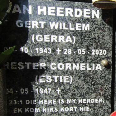 HEERDEN Gert Willem, van 1943-2020 &amp; Hester Cornelia 1947-