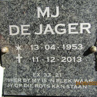 JAGER M.J., de 1953-2013