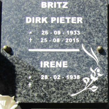 BRITZ Dirk Pieter 1933-2015 &amp; Irene 1938-