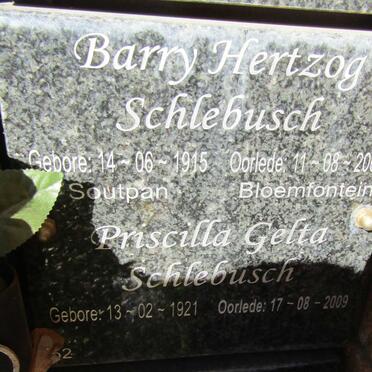 SCHLEBUSCH Barry Hertzog 1915-2008 &amp; Pricilla Gelta 1921-2009