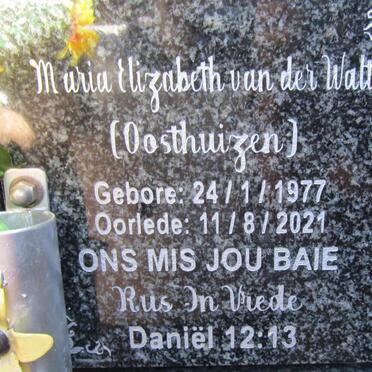 WALT Maria Elizabeth, van der nee OOSTHUIZEN 1977-2021