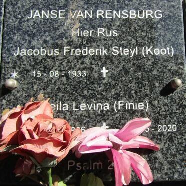 RENSBURG Jacobus Frederik Steyl, Janse van 1933- &amp; ?eila Levina 1936-2020