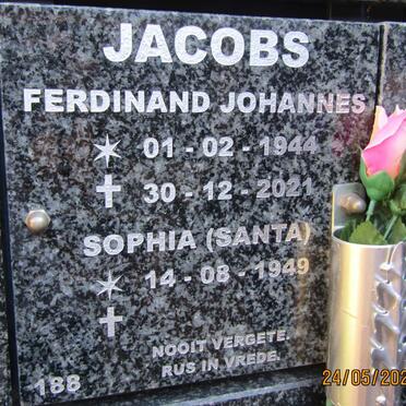JACOBS Ferdinand Johannes 1944-2021 &amp; Sophia 1949-
