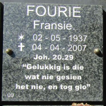 FOURIE Fransie 1937-2007