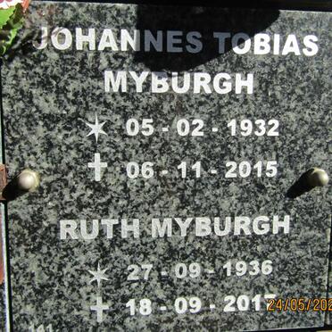 MYBURGH Johannes Tobias 1932-2015 &amp; Ruth 1936-2017