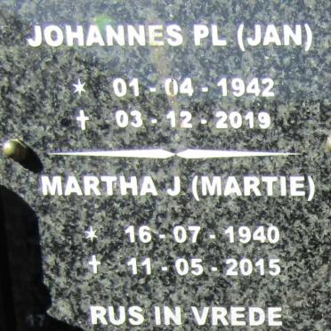 3.   ? Johannes P.L. 1942-2019 & Martha J. 1940-2015