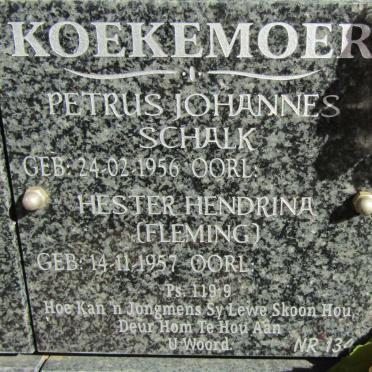 KOEKEMOER Petrus Johannes Schalk 1956- &amp; Hester Hendrina FLEMING 1957-