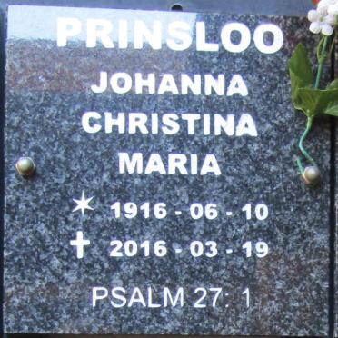PRINSLOO Johanna Christina Maria 1916-2016