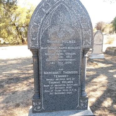 HOLMES Thomas 1817-1894 &amp; Margaret Thomson TENNANT 1839-1930