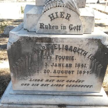 ISRAEL Martha Maria Elisabeth neé FOURIE 1841-1894