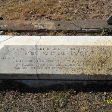 LAWTON Hannah Maria Jane -1894