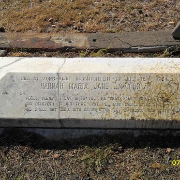 LAWTON Hannah Maria Jane -1894