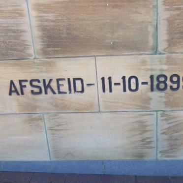 Memorial Plaque - Farewell 11.10.1899