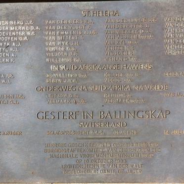 St. Helena, S.A.Hawens, na Vrede &amp; Ballingskap