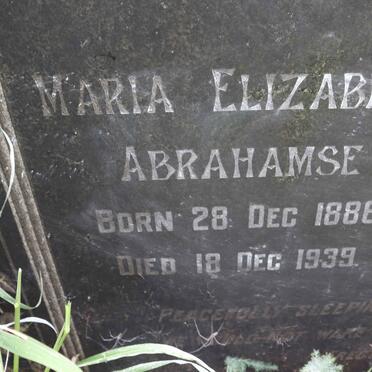 ABRAHAMSE Maria Elizabeth 1886-1939