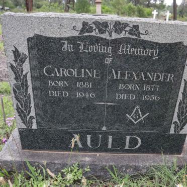 AULD Alexander 1877-1956 &amp; Caroline 1881-1946