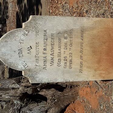 ASWEGEN Anna Franzina, van nee HAARHOFF 1893-1918