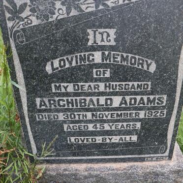 ADAMS Archibald -1925