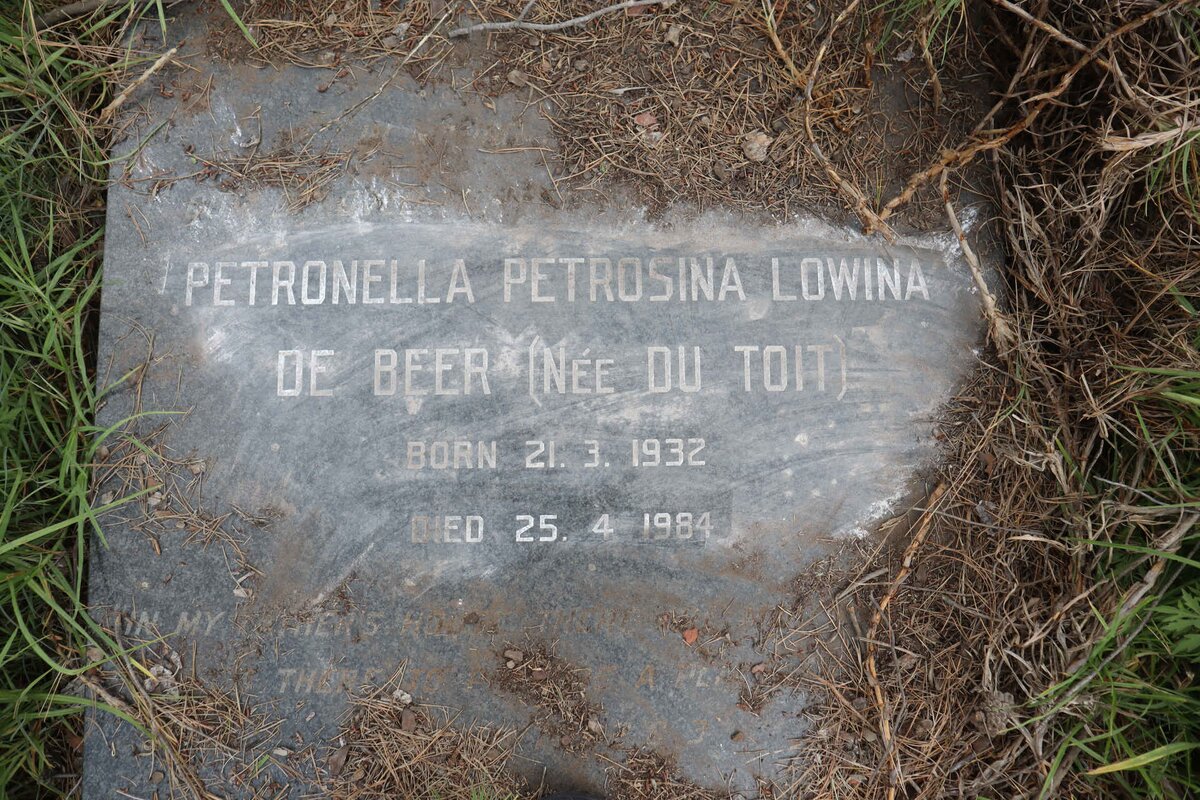 BEER Petronella Petrosina Lowina, de nee DU TOIT 1932-1984