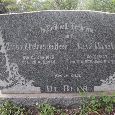 BEER Barnard Petrus, de 1876-1940 &amp; Maria Magdalena COERTZE 1878-1970