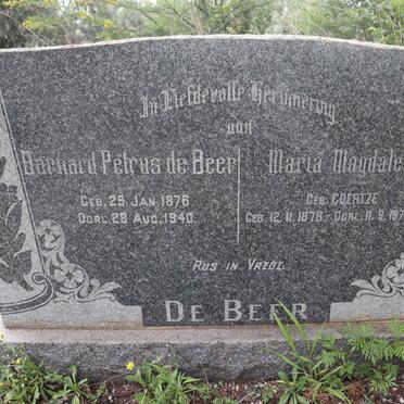 BEER Barnard Petrus, de 1876-1940 &amp; Maria Magdalena COERTZE 1878-1970