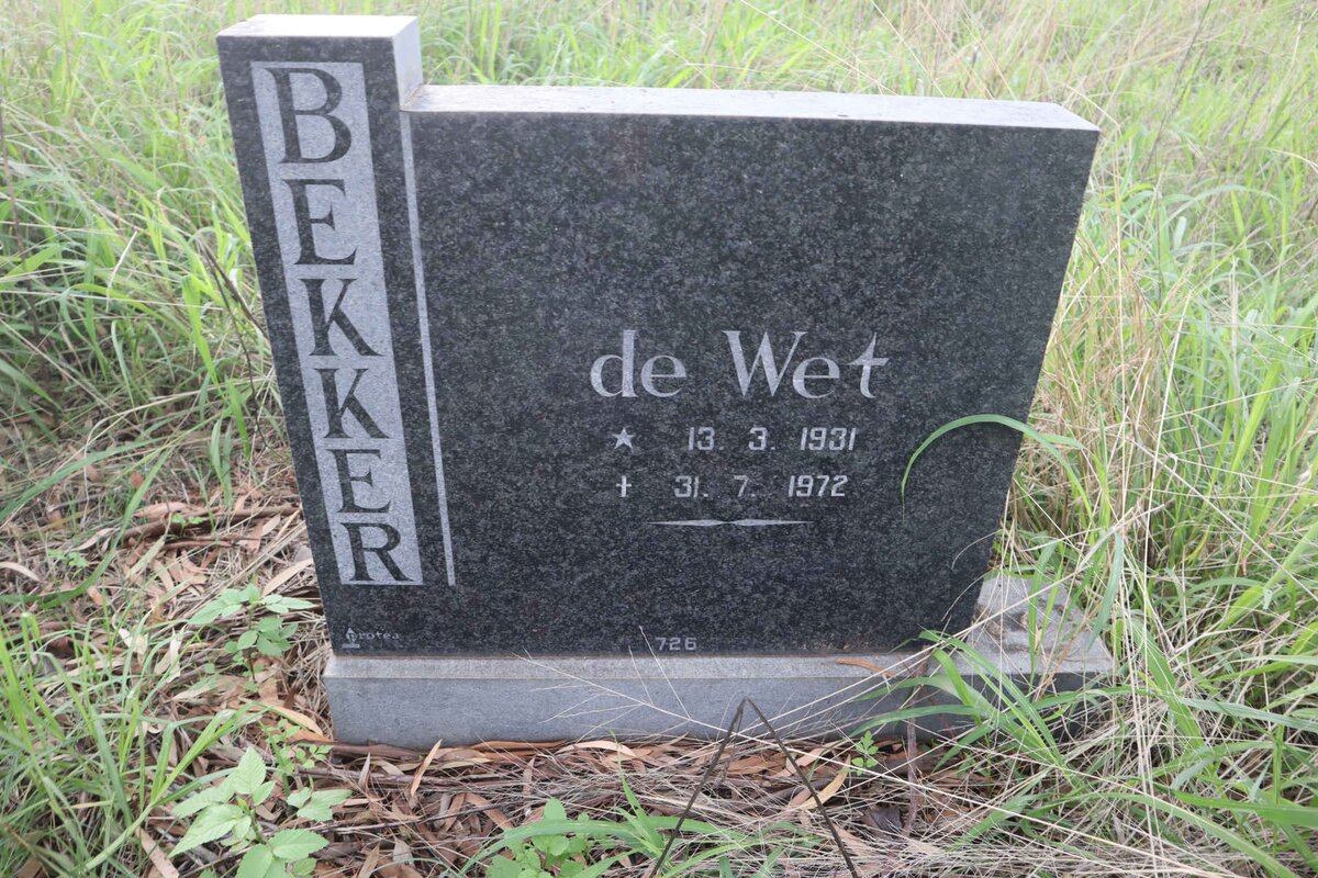 BEKKER de Wet 1931-1972