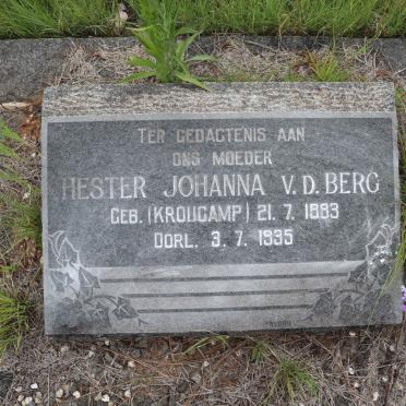 BERG Hester Johanna, v.d. nee KROUCAMP 1883-1935