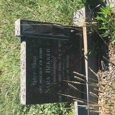BEKKER Sara nee WOLVAARDT 1919-1977