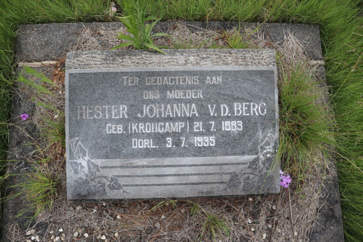 BERG Hester Johanna, v.d. nee KROUCAMP 1883-1935