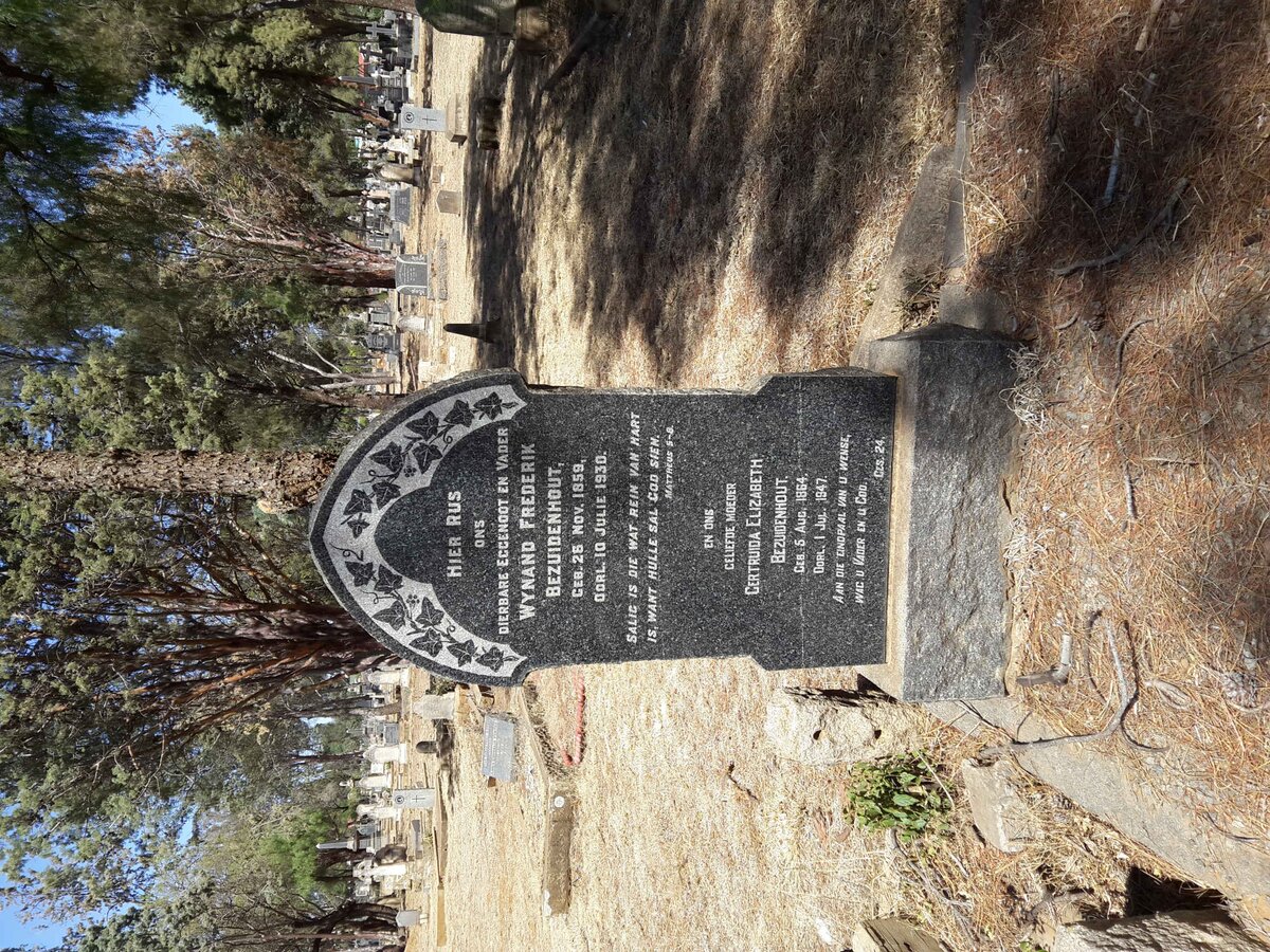 BEZUIDENHOUT Wynand Frederik 1859-1930 &amp; Gertruida Elizabeth 1864-1947