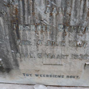 BEKKER Coenraad Josephus 1878-1955 &amp; Emma 1881-1937 :: BEKKER Freddie 1907-1936