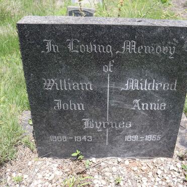 BYRNES William John 1888-1943 &amp; Mildred Annie 1891-1955