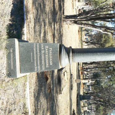 BLOMMESTEIN Ferdinand Hartzenberg, van 1823-1918