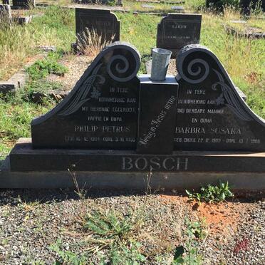 BOSCH Philip Petrus 1904-1965 &amp; Barbra Susara DICKS 1903-1966