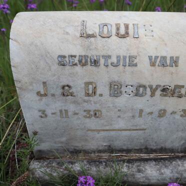 BOOYSEN Louie 1930-1931