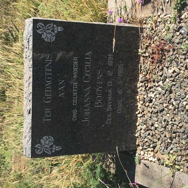 BOOYENS Johanna Cecilia nee SNYMAN 1894-1965