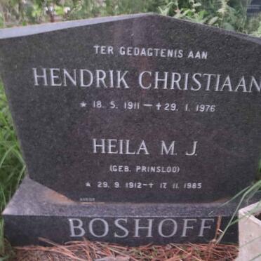 BOSHOFF Hendrik Christiaan 1911-1976 &amp; Heila M.J. PRINSLOO 1912-1985