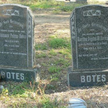 BOTES Johannes Petrus 1874-1945 &amp; Martha Sophia M. DU PREEZ 1883-1955