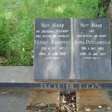 BOUILLON Petrus Johannes 1917-1968 &amp; Anna Petronella 1922-2002