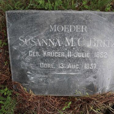 BRITZ Susanna M.C. nee KRUGER 1882-1957