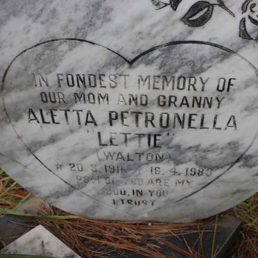 BROWN James Charles 1895-1981 &amp; Aletta Petronella WALTON 1911-1983