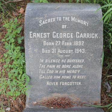 CARRICK Ernest George 1892-1943