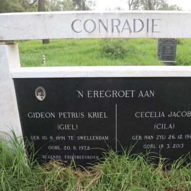 CONRADIE Gideon Petrus Kriel 1891-1972 &amp; Cecelia Jacoba VAN ZYL 1921-2013